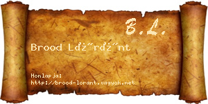 Brood Lóránt névjegykártya